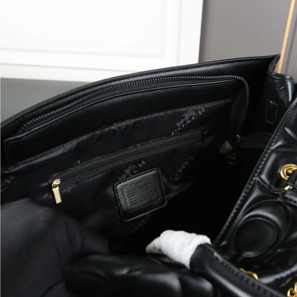 COACH Maggie Quilted Tote Bag with Decorative Cherry Charm - Picture 8 of 9